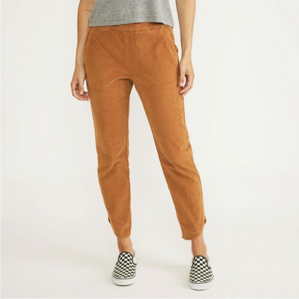 Marine Layer Allison Corduroy Pull On Pant Womens Camel Brown Mid Rise Sz M